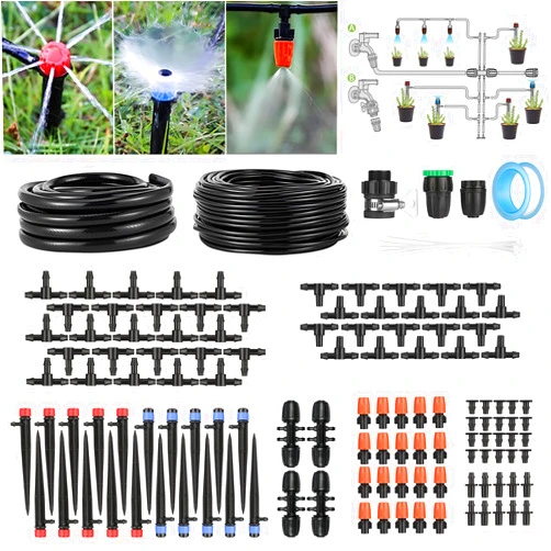 Hotrose Drip Irrigation Kit, 226FT 135 Pack Garden Drip Irrigation System Kit with 1/4