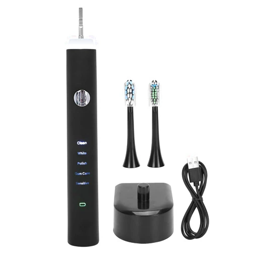 Brrnoo Electric toothbrush for adults, rechargeable sonic vibrating teeth toothbrush, cleaning whitening toothbrush with 2 brush heads, 5 modes