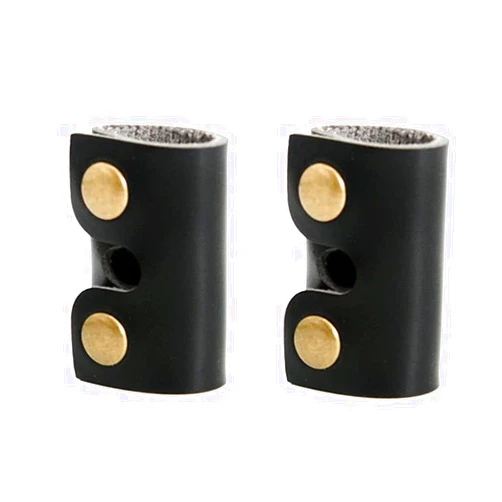 Selxran Leather Safety Razor Cover Travel Case, 2 Pcs Double Edge Razor Head Protecting Sheath, Safety Razor Blade Guard, Shaving Travel Cover Leather Cover Fits Most Safety Razors (Black)