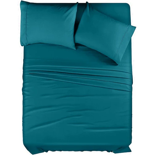 Generic Bedding King Fitted Sheet Set, 4 Piece Bedding Set, Brushed Microfiber, Shrinkage and Fade Resistant (Green, Queen)