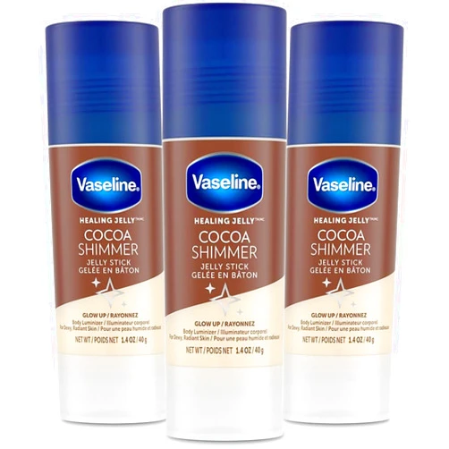 Vaseline Unilever Vaseline Cocoa Shimmer Jelly Stick GLOW UP Body Luminizer For Dewy Radiant Skin 1.4 oz - 3 Count
