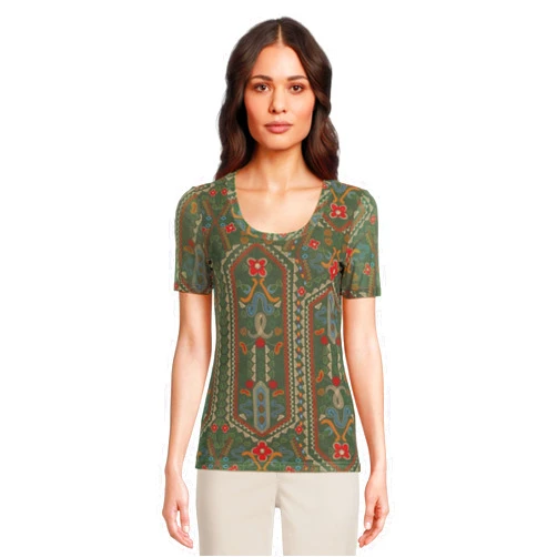 Johnny was Womens Nanette Short Sleeve Mesh Tee