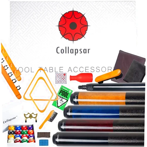 Collapsar Pool Table Accessories Kit, Premium Pool Stick & Retractable Cue Bridge, Billiard Balls Set &Table Covers, Ball & Cue Racks and Other Billiard Accessory