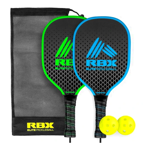 RBX Pickleball Equipment Set (2 Pack 2 Paddles, 2 Balls) Pickleball Game for Kids Premium Wooden Paddles, Ergonomic Grip Design, Durable, X-40 Outdoor Balls