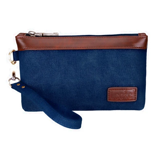 Lecxci Canvas Wristlets Bag Clutch Purses Wallet Slim Credit Card Holder Clutch with Removable Strap Cell Phone Wallet