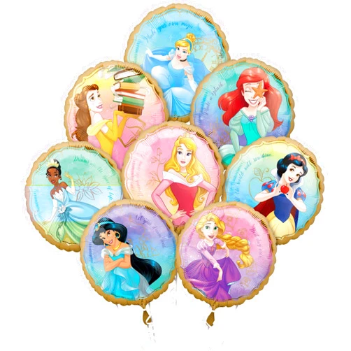 Amscan Mayflower Anagram Princess Once Upon A Time Foil Balloon Bouquet, Medium, Multicolor