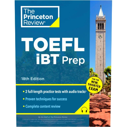 By The Princeton Review (Author) Princeton Review TOEFL iBT Prep with Audio/Listening Tracks, 18th Edition: 2 Practice Tests + Audio + Strategies & Review / For the New, Shorter TOEFL (College Test Preparation)