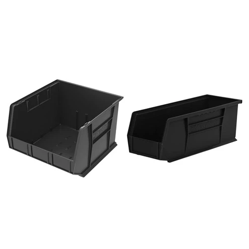 Akro-Mils Hanging Stackable Storage Organizer Bins Bundle - 18x16x11-Inch 3-Pack and 15x5x5-Inch 12-Pack