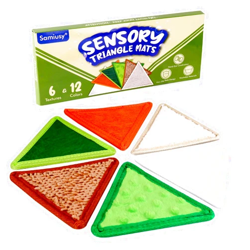 Samiusy Sensory Mini Mats 6 Pack, Textured Sensory Toys for Babies, Sensory Mats for Autistic Children, Stress Relief & Anxiety Sensory Toys for Toddlers 1-3, Tactile Sensory Tiles - Sensory Wall