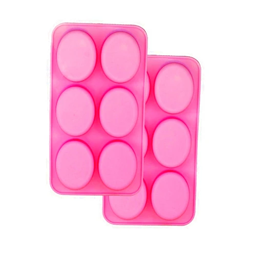 POPBLOSSOM 2 Pack X Oval Shape Homemade Soap Mold Chocolate DIY Tray Mould Silicone Party Maker