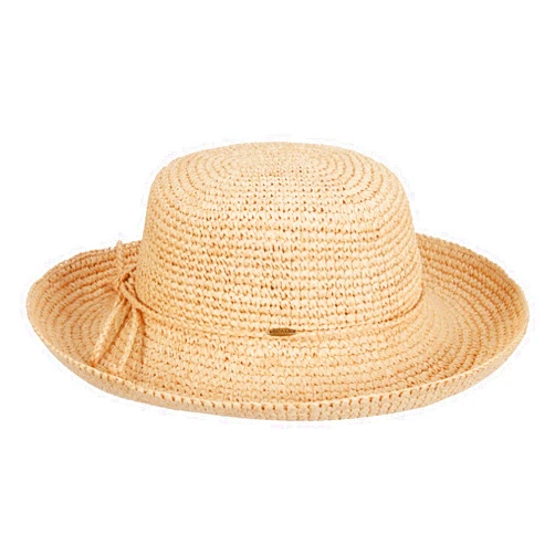 Scala Women's Crocheted Packable Raffia Hat
