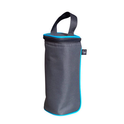 J.L. Childress Breastmilk Cooler Bag - Ice Pack Included - Insulated & Leak Proof Newborn Bottle Bag - Fits 1-2 Bottles - Bottle Bag for Daycare - Breastmilk Cooler Bag for Travel - Grey/Teal