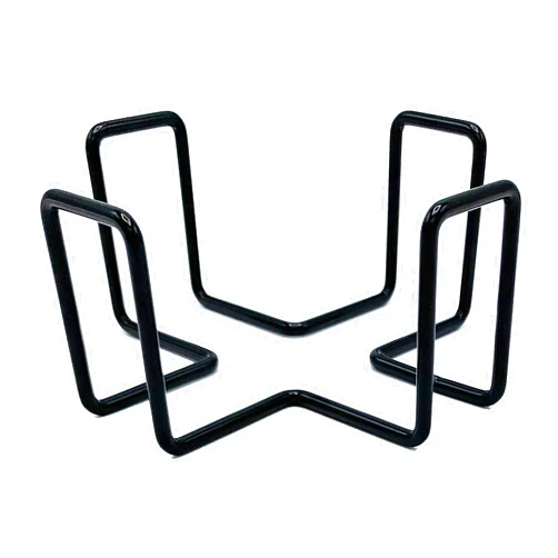 OH Ovation Home 4.5 Inch Premium Black Iron Metal Coaster Holder for Both Round and Square Coasters New Modern Design. Stronger, Thicker Construction Holds Up to 7 Coasters (1)