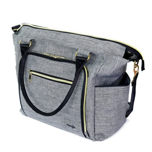 Mogix SMART Baby Diaper Bag with Portable Phone Charger, Changing Pad, Wet Dry Bag, Stackable Snack Container and Power Pack
