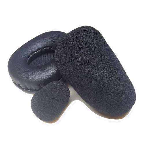Global Teck Worldwide Ear Pad, Foam Mic Cushions Replacement Kit- 3pcs Bundle - Compatible with Blueparrott B350-XT, Jabra Biz 1500, Cyber Acoustics AC-204 and Logitech H110 Headsets by Global Teck