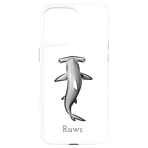 Aesthetic Shark Vintage Hammerhead Shark Retro iPhone 15 Pro Max Shark Sayings Funny Rawr. Case