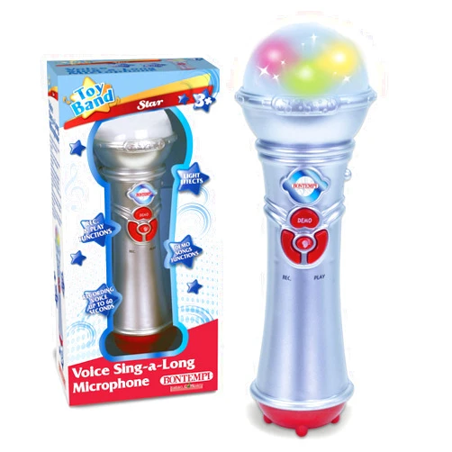 Bontempi Karaoke Engraving and Sketching Microphone with Melodies and Luminous Effects 19 cm, Multicolour (412720)
