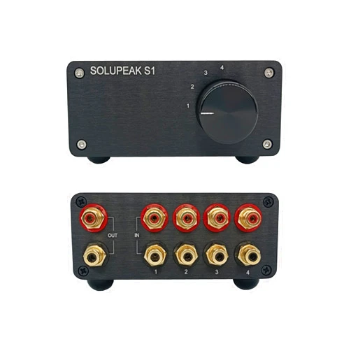 SOLUPEAK RCA Switch Stereo 4 in 1 Out Audio Signal Source Switcher HiFi Input Selector Splitter Box S1