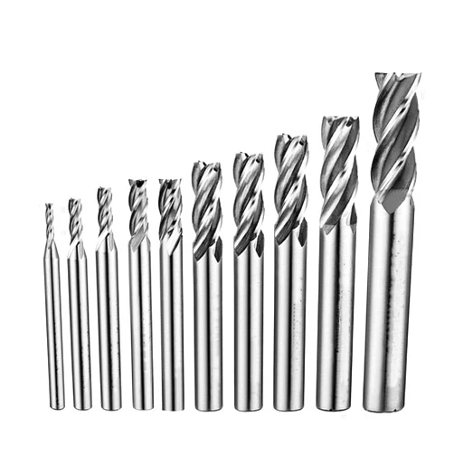 MABUARN 8PCS/9PCS/10PCS End Mills 4 Flutes HSS CNC Cutting Tool Set 1/16
