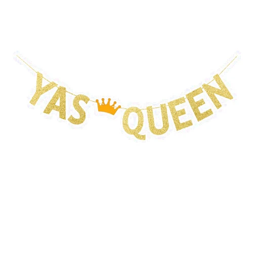 SNFHWL Yas Queen Banner, Funny Hen | Lady Club Party Sign, Women Empowerment | Bridal Shower | Bachelorette | Engagement Party Bunting Supplies Decorations Garlands Gold Glitter Props