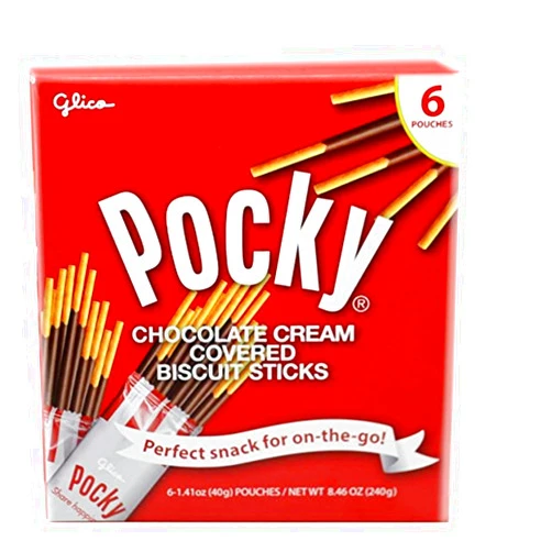 Pocky Chocolate Cream Covered Biscuit Sticks Glico Pocky Chocolate Cream Covered Biscuit Sticks (6 Pouches)