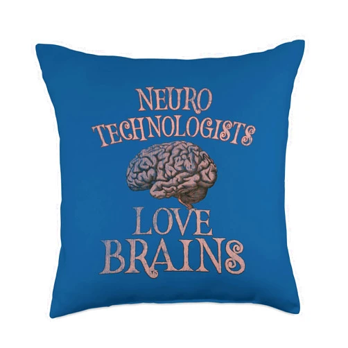Fab Boo Lous Techie Squad Retro Neuro Technologists Love Brains This is My Scary Throw Pillow, 18x18, Multicolor