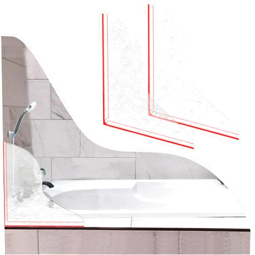 CENTOLLA Bathtub Splash Guard,Shower Splash Guard with Nano Strip,Removable Shower Splash Guard Corner for Leak (2 Pack)-Adjustable Angle Possibly
