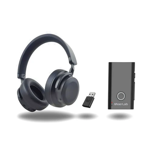 Moerlab MoerDuo Auracast Audio Transceiver & EchoBeatz Auracast Wireless Headphones Bundle