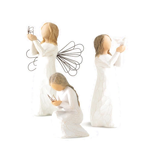 Willow Tree Quiet Wonder Figure Plus Angel of Freedom Figure Plus Soar Figure, Sculpted Hand-Painted 3 Piece Set
