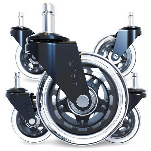 The Office Oasis The Original Rollerblade Office Chair Wheels (As Seen On PBS) - Incredibly Smooth & Quiet Rolling Casters - Safe for Hardwood Floors & Carpet - Easy Installation with Universal Fit - Set of 5