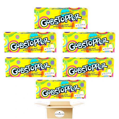 SUPREME BOX Gobstoppers American Retro Sweets Candy, christmas Treat For Kids/adults, 1.77 oz Box - Pack of 6 with Supreme Box