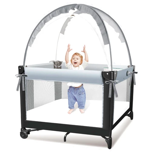 Zkaitoy Crib Tent - Crib Net to Keep Baby in, Stop Baby from Climbing Out of Crib, Pop Up Crib Tent with Durable Breathable Net Double Zipper Strong Rods Installation Convenience