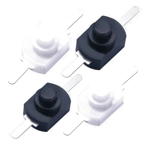 mxuteuk 50pcs Self-Lock Micro Push Button Switch DC 30V 1A for SMD Flashlight Type Light Lamp Wall Outlet Latching Mini on/Off Switch (25pcs White and 25pcs Black) WBK-1208