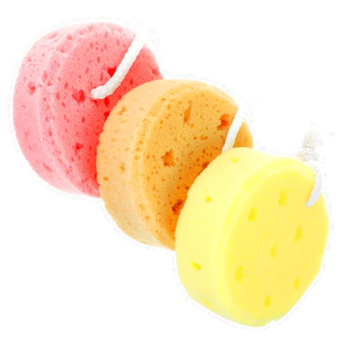 WOFASHPURET Bath Sponge for Women, 3pcs Round Shower Sponge Body Sponges for Shower Exfoliating Bath Shower Sponges Bath Scrubber for Body Skin Cleaning Scrubber Bath Wipe