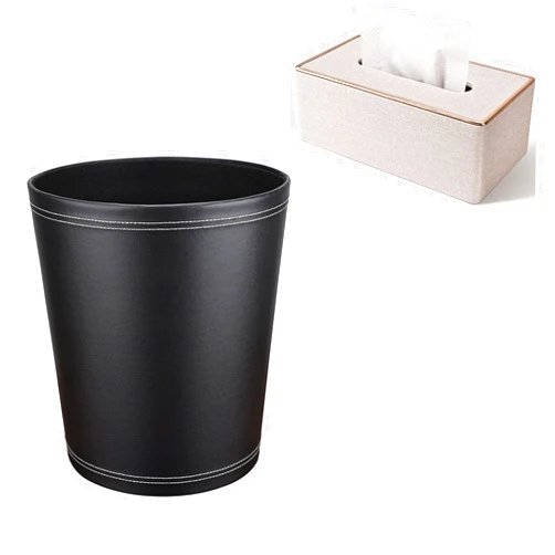 GORESE Convenient Combo Set! Get The Trash Bin and Rectangular Tissue Box for a Clean and Convenient Experience Well for Bathroom Bedroom Home Office