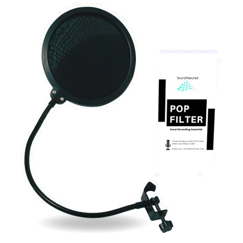 SoundAssured Pop Filter For Studio Microphone, Pop Shield Mic Wind Screen For Better Vocal Recordings