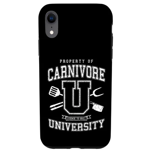 Grandio Design Cook Chef BBQ Grill Cooking Gifts iPhone XR Carnivore University License To Grill Vintage BBQ Varsity Case