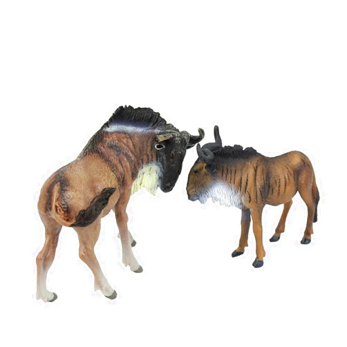ibasenice African Wildebeest Model Home Décor Ornament for Kids Ornaments for Kids Scale Model Animals Farm Animals Cows Wildebeest Playset Desk Topper House Ornaments Desktop Child Baby PVC