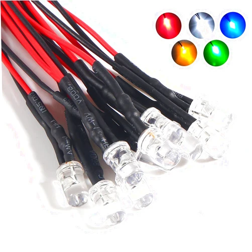 ACEIRMC 30pcs 3mm 12V Pre Wired LED Diodes Light Ultra Bright Resistor and Wire Indicator Light Emitting Diodes Bulb Lamp for DIY Car Boat Toys Parties and Multiply Lighting Projects (White)