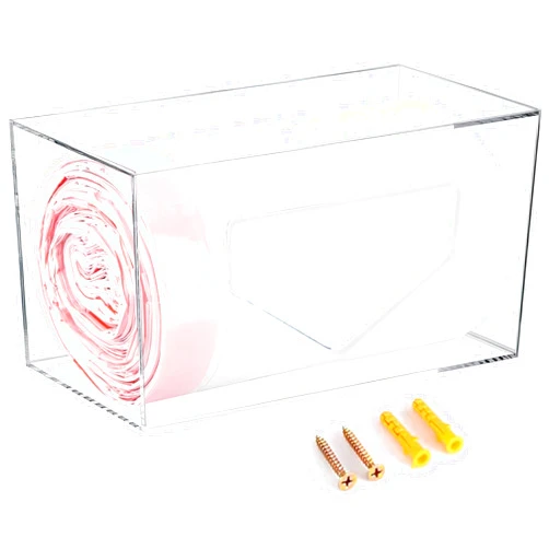 PRIKETY Trash Bag Holder Dispenser Wall Mount - Garbage Bag Dispenser Roll Holder Under Sink – Acrylic Trash Bag Dispenser Organizer - Clear Storage Box Holder for Garbage & Grocery Bags