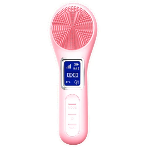 Umickoo Silicone Face Scrubber Exfoliator, Rechargeable Facial Cleansing Brush with LCD Screen for Men & Women, Sonic Face Brush for Cleaning and Deep Cleansing and Exfoliating