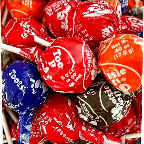 THE HUNGRY GORILLA Tootsie Assorted Pops - Individually Wrapped Bulk Candy - 5lbs Packaged in Resealable Stand-Up Bag.