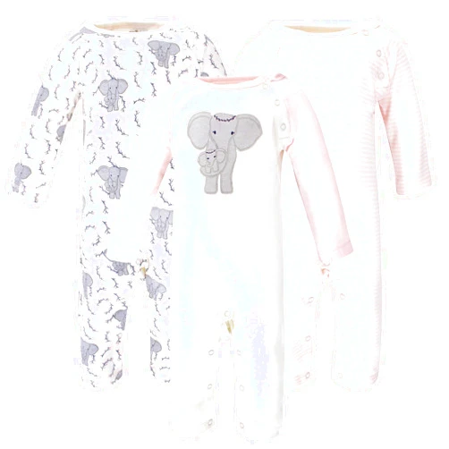 Hudson Baby Touched by Nature Baby Girls' Organic Cotton Coveralls
