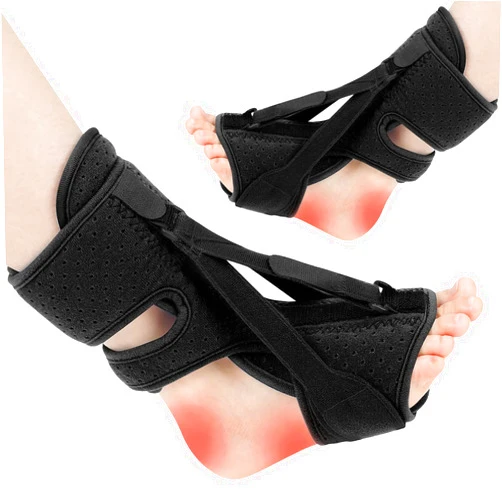 WSXUS 2 Pack Plantar Fasciitis Night Splin,Upgrade 3 Adjustable Straps t for Women&Men, Relief Brace for Plantar Fasciitis, Foot Drop, and Achilles Tendonitis - Day and Night(Black-2pc) (2)