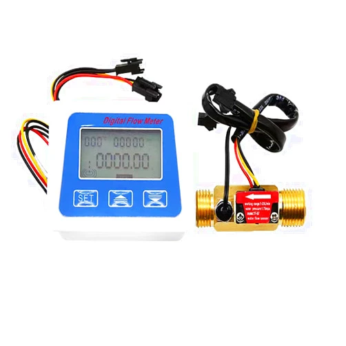 Lelukee Water Flow Totalizer and Flow Rate Meter with Digital LCD Display +G1/2