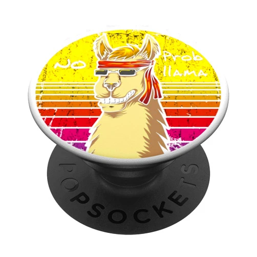Lama Prob llama Alpaka Geschenk für Frauen Männer Funny lama retro vintage alpaca hippie llama gift PopSockets Standard PopGrip