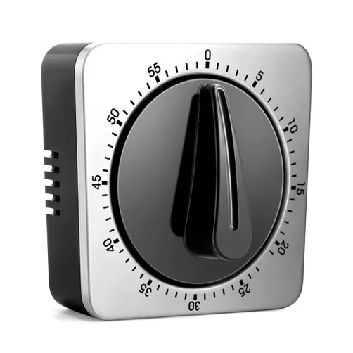 ALBAYRAK Kitchen Timers for Cooking, Chef Cooking Timer Clock with Loud Alarm,100% Mechanical Desk Timer - No Batteries Required - Magnetic Backing, Exquisite Stainless Steel Body - Countdown Reminder Magnetic
