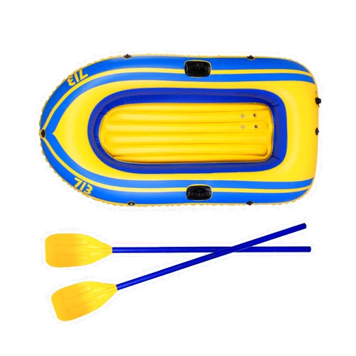 NATUREACT Inflatable Boat, Kayak, 2 Person for Adults & Kids, Fishing Boat Kayak for Kids, Inflatable Raft with Oars, Cushion, Rope, Repair Patch & High Output Hand Pump