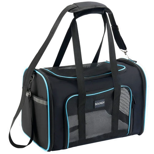 Soundy Dog Carrier Cat Carriers Airline Approved Pet Carrier for Small Medium Dogs Cats Under 15Lbs Puppies Collapsible Soft Sided TSA Travel Puppy Carrier Bag (Medium, Black)