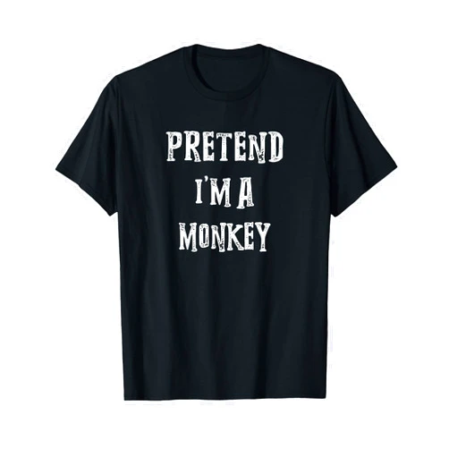 Funny Last Minute Lazy Halloween Shirts Pretend I'm A Monkey Halloween Costume Couples Matching T-Shirt